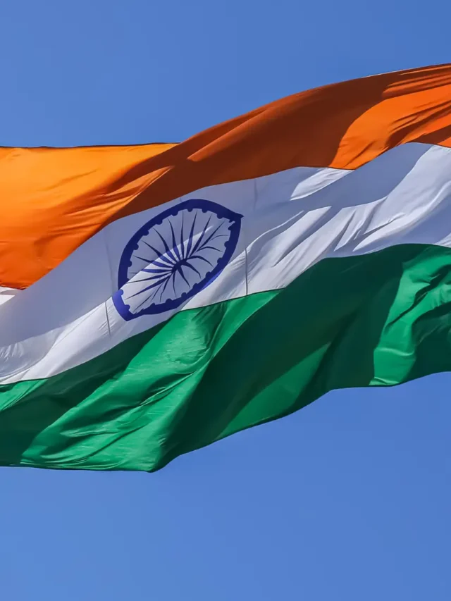 Indian flag waving in the wind