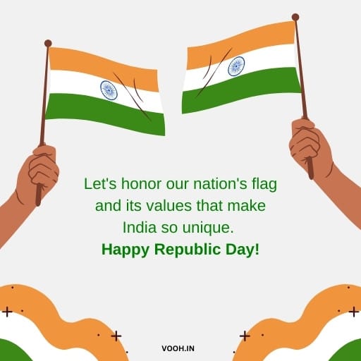 Let's honor our nation's flag and its values that make India so unique. Happy Republic Day